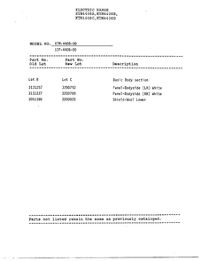 Electric Range/information Page 2 Diagram and Parts List for 4408C  Frigidaire Range