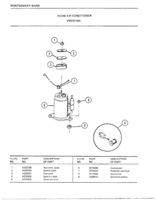 Room Air Conditioner Page 6 Diagram and Parts List for 5118A  Frigidaire Air Conditioner