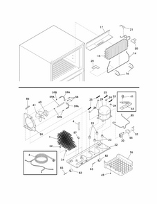 System Diagram and Parts List for FGUI1849PF0  Frigidaire Refrigerator