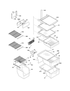 Shelves Diagram and Parts List for FGHS2332LE6  Frigidaire Refrigerator