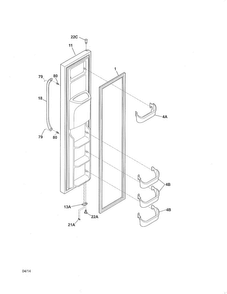Freezer Door Diagram and Parts List for FFHS2622MSU  Frigidaire Refrigerator