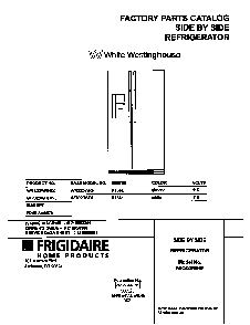 Cover Diagram and Parts List for WRS20WRHW5  Westinghouse Refrigerator