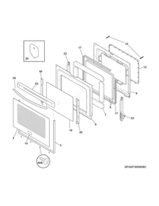 Door Diagram and Parts List for CGEF3058RWA  Frigidaire Range