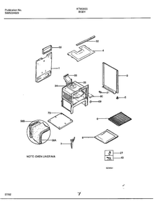 Body Diagram and Parts List for 2803  Frigidaire Range