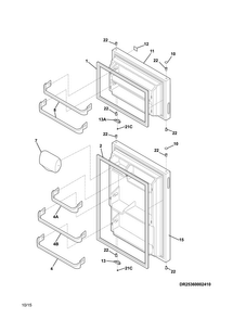 Doors Diagram and Parts List for 25360022415  Kenmore Refrigerator