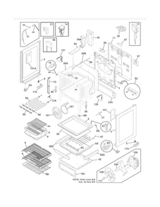 Body Diagram and Parts List for CEW30EF6GSK  Electrolux Range