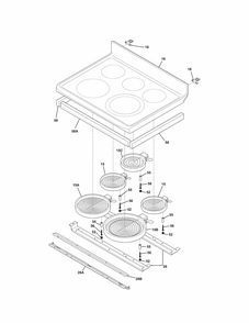 Main Top Diagram and Parts List for 79098059000  Kenmore Range