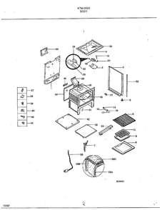 Body Page 3 Diagram and Parts List for 2893  Frigidaire Range