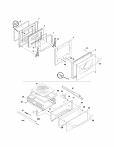 Door Diagram and Parts List for 79030179400  Kenmore Wall Oven