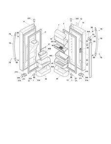Fresh Food Doors Diagram and Parts List for FGHF2369MF6  Frigidaire Refrigerator