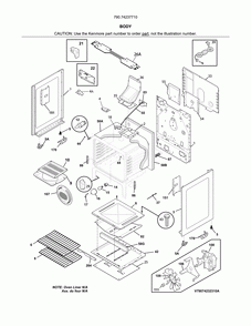 Body Diagram and Parts List for 79074237710  Kenmore Range