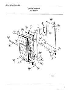 Upright Freezer Diagram and Parts List for 46658C  Frigidaire Freezer