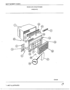Room Air Conditioner Diagram and Parts List for 5187C  Frigidaire Air Conditioner