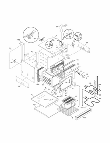 Body Diagram and Parts List for 79040522401  Kenmore Wall Oven