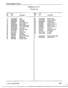 Freezer 19 Cubic Feet Page 4 Diagram and Parts List for 49161-0B  Frigidaire Freezer