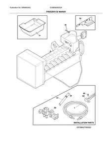 Freezer Ice Maker Diagram and Parts List for EI28BS65KSGA  Electrolux Refrigerator