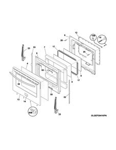 Door Diagram and Parts List for CGEF3032MFH  Frigidaire Range