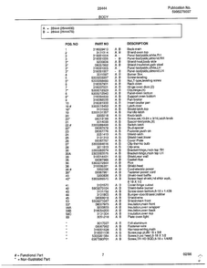 Body Page 2 Diagram and Parts List for 284440B  Frigidaire Range