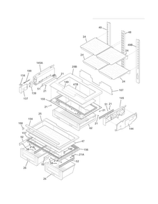 Shelves Diagram and Parts List for EI23BC36IW5  Electrolux Refrigerator