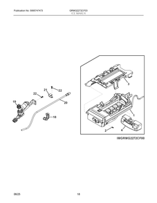 Ice Maker Diagram and Parts List for GRMG2272CF03  Frigidaire Refrigerator