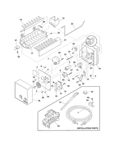 Ice Maker Diagram and Parts List for FFHS2622MBG  Frigidaire Refrigerator