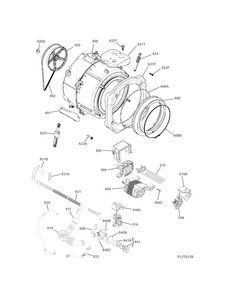 Motor/tub Diagram and Parts List for 41741912510  Kenmore Washer