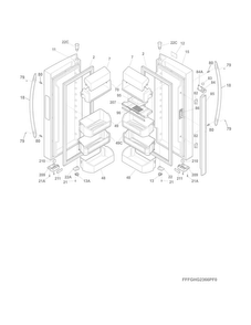 Fresh Food Door Diagram and Parts List for FGHG2366PF6A  Frigidaire Refrigerator