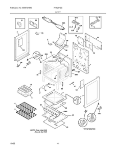 Body Diagram and Parts List for 70462040C  Frigidaire Range