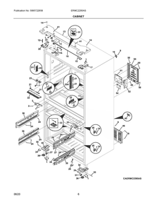 Cabinet Diagram and Parts List for ERMC2295AS  Frigidaire Refrigerator