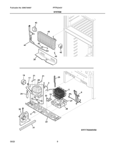 System Diagram and Parts List for FFTR2045VB4  Electrolux Refrigerator