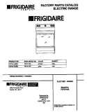 COVER Diagram and Parts List for FEF311SADD  Frigidaire Range