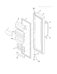 Refrigerator Door Diagram and Parts List for FGHC2335LE3  Frigidaire Refrigerator
