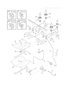 Burner Diagram and Parts List for FFGS3025LSE  Frigidaire Range