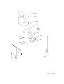 Wash System Diagram and Parts List for FGCD2456QB0A  Frigidaire Dishwasher