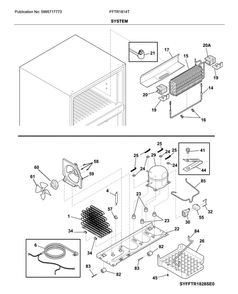 System Diagram and Parts List for FFTR1814TBB  Frigidaire Refrigerator