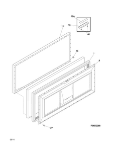Door Diagram and Parts List for FFC0723DW21  Frigidaire Freezer