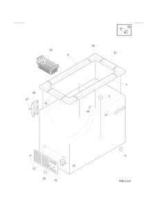 Cabinet Diagram and Parts List for 25312912410  Kenmore Freezer