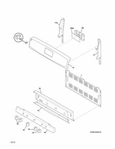 Backguard Diagram and Parts List for 79073433312  Kenmore Range