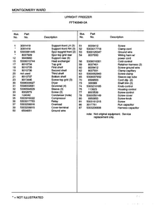 Upright Freezer Page 6 Diagram and Parts List for 40849A  Frigidaire Freezer