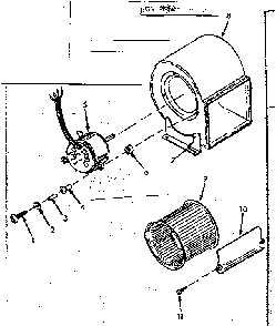 H-q blower assembly Diagram and Parts List for 8676607  Frigidaire Furnace