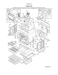 Lower Oven Diagram and Parts List for 79049603314  Kenmore Microwave