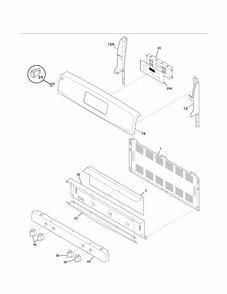 Backguard Diagram and Parts List for 79072408014  Kenmore Range
