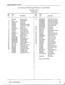 Basic Body Page 2 Diagram and Parts List for 4891A  Frigidaire Range