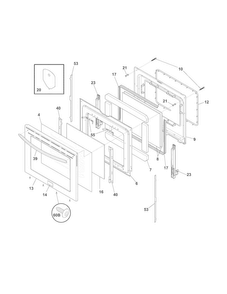 Door Diagram and Parts List for CGEF3055MFF  Frigidaire Range