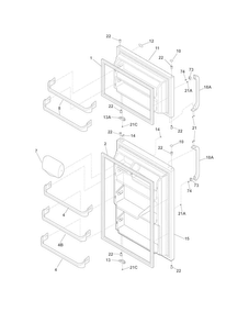 Doors Diagram and Parts List for KATR1816MW6  Kelvinator Refrigerator