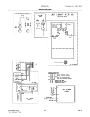 19 - WIRING DIAGRAM Diagram and Parts List for FGUB2642LE8  Frigidaire Refrigerator