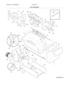 Ice Container Diagram and Parts List for FFHS2611LBNA  Frigidaire Refrigerator