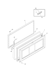 Door Diagram and Parts List for WWFC13M4NW2  Westinghouse Freezer