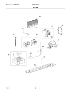 System Diagram and Parts List for FRTE1622AS  Frigidaire Refrigerator