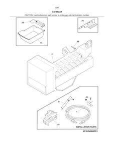 Ice Maker Diagram and Parts List for 25370413418  Kenmore Refrigerator